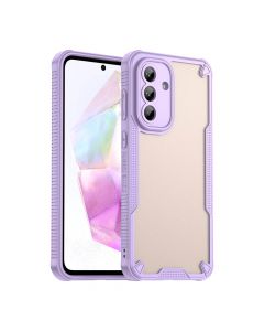 For Samsung Galaxy A36 5G Armor Case-PC+TPU Hybrid,Frosted Semi-Transparent,Anti-Shock Design(Purple)