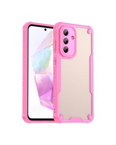 For Samsung Galaxy A36 5G Armor Case-PC+TPU Hybrid,Frosted Semi-Transparent,Anti-Shock Design(Pink)