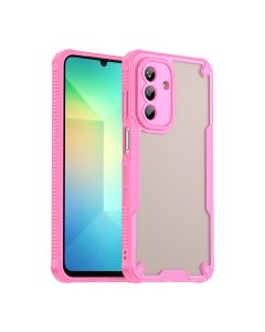 For Samsung Galaxy A26 5G Armor Case-PC+TPU Hybrid,Frosted Semi-Transparent,Anti-Shock Design(Pink)