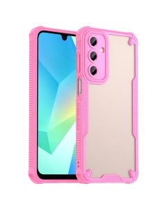 For Samsung Galaxy A16 5G/4G Armor Case-PC+TPU Hybrid,Frosted Semi-Transparent,Anti-Shock Design(Pink)