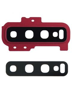 Back Camera Lens with Cover Bezel Ring for Samsung Galaxy S10 Plus (Red)
