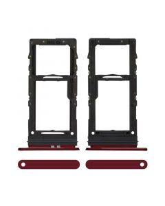 Sim Card Tray and MicroSD Card Tray for Samsung Galaxy S20/S20 Plus/S20 Ultra 5G(Red)