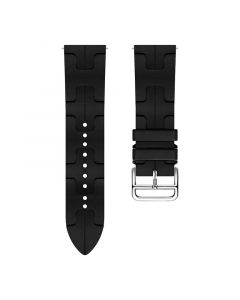 H-shaped pattern Silicone Strap for Samsung Galaxy Watch4/5/6(40mm 44mm)/Watch 4 Classic(42mm 46mm)/Watch 6 Classic(43mm 47mm)(Black)(20/20mm)
