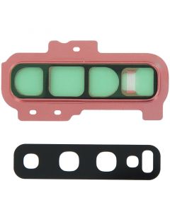 Back Camera Lens with Cover Bezel Ring for Samsung Galaxy S10 Plus (Pink)