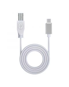 USB C Male to USB B 2.0 Cable(3.4ft)(White)SB B Printer Cable