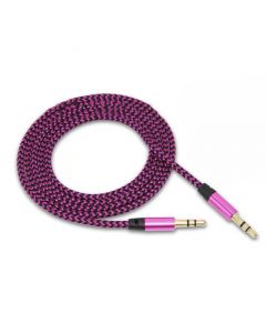 3.5mm Male to Male Nylon Braided Audio Aux Cable(Purple)(3.4ft)
