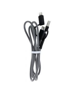 4-in-1 USB 2.0/USB-C to USB-C/8-Pin Charging Data Cable-Gray (1.0M)