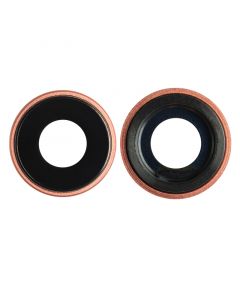 Back Camera Glass Lens Cover with Frame Ring for iPhone XR(Coral)