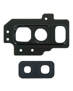 Back Camera Glass Lens and Cover Bezel Ring for Samsung Galaxy S9 Plus (Black)