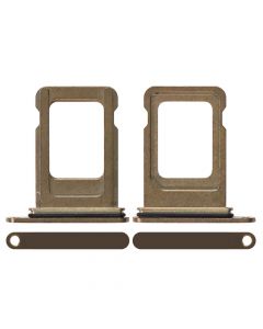 Sim Card Tray with Waterproof Gasket Ring for iPhone 13 Pro/13 Pro Max(Single SIM Card Version)-Gold