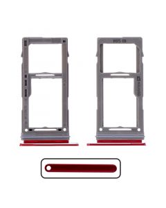 Sim Card Tray and MicroSD Card Tray for Samsung Galaxy S10/S10 Plus/S10E(Red)