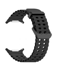 Silicone Marine Strap for Samsung Galaxy Watch Ultra(47MM)(Black)